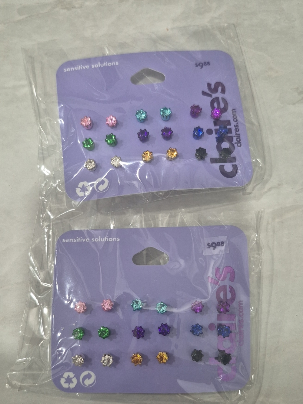 Claire's Kids Multicolor Gem Stud Earring Set - 12 Pairs